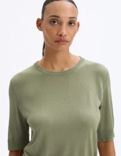 Celio Pull maille fine à manches courtes - vert^Femme Les Essentiels Aux Meilleurs Prix|Pulls