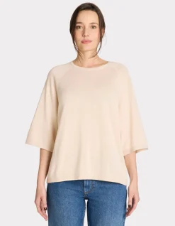 Celio Pull manches courtes à col rond coton - beige^Femme Pulls