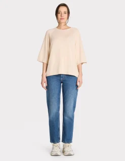 Celio Pull manches courtes à col rond coton - beige^Femme Pulls