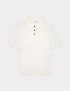 Celio Pull polo manches courtes en maille - écru^Femme Pulls