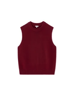 Celio Pull sans manches col rond - rouge^Femme Pulls