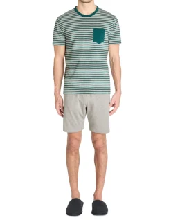Celio Pyjama short en coton mélangé - vert^Homme Pyjamas