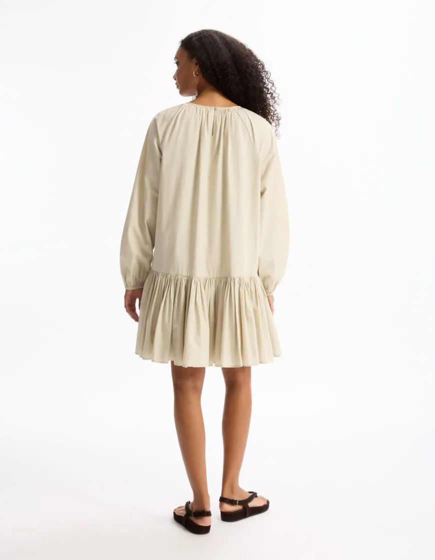 Celio Robe courte à volant - gris^Femme Robes|Robes