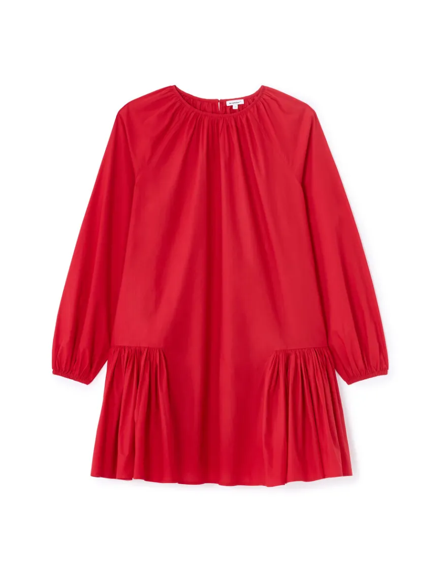 Celio Robe courte à volant - rouge^Femme Robes|Robes