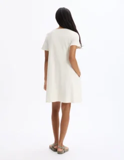 Celio Robe courte en coton - beige^Femme Les Essentiels Aux Meilleurs Prix|Robes