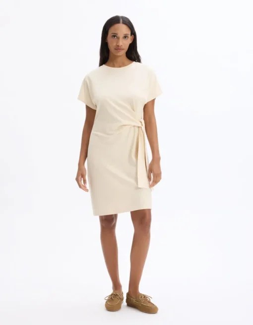 Celio Robe courte nouée en coton - beige^Femme Robes|Robes