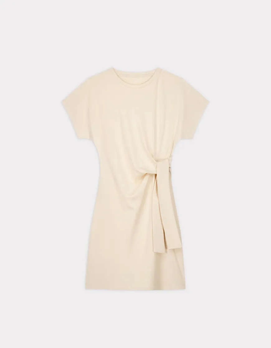 Celio Robe courte nouée en coton - beige^Femme Robes|Robes