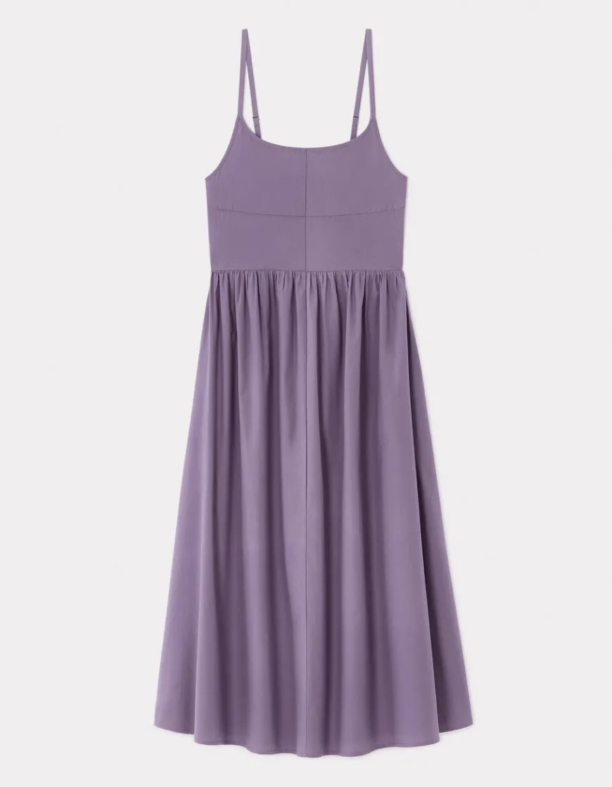 Celio Robe fluide longue à bretelle - violet^Femme Robes|Robes