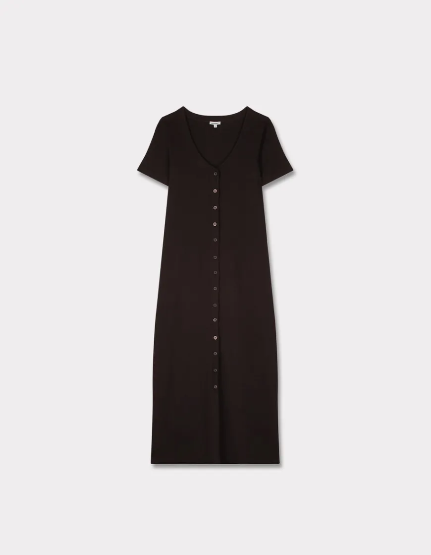 Celio Robe longue côtelée boutonnée -^Femme Robes|Robes