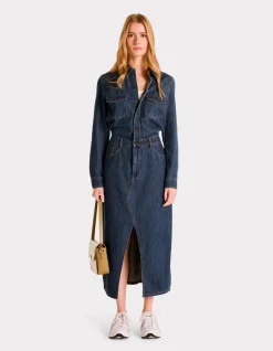 Celio Robe longue en denim - bleu^Femme Les Meilleures Ventes|Robes