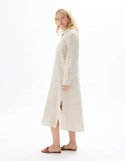 Celio Robe longue en lin -^Femme Robes|Robes