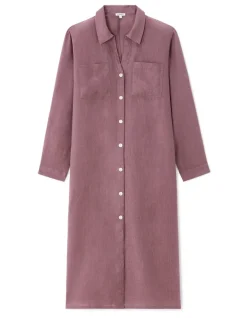 Celio Robe longue en lin - violet^Femme Robes|Robes
