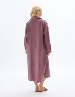 Celio Robe longue en lin - violet^Femme Robes|Robes