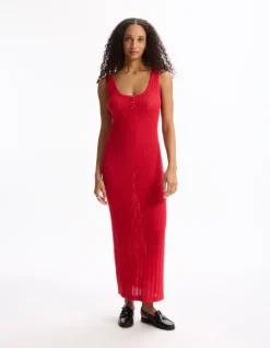 Celio Robe longue en maille crochet -^Femme Robes|Robes