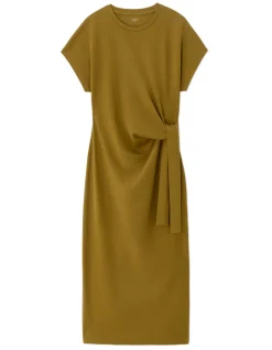 Celio Robe longue nouée en coton - vert^Femme Robes|Robes