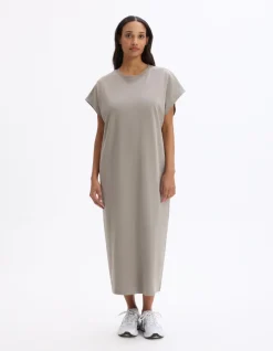 Celio Robe longue sans manches en coton - gris^Femme Les Essentiels Aux Meilleurs Prix|Robes