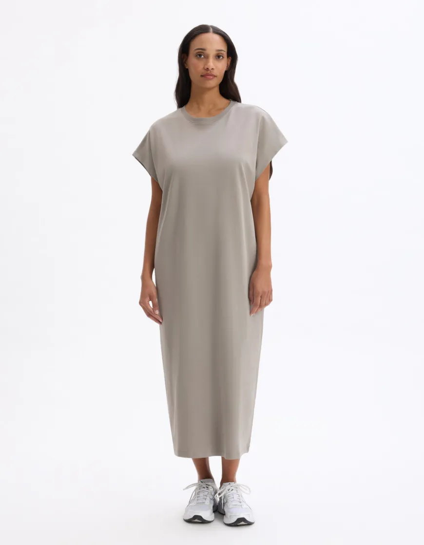 Celio Robe longue sans manches en coton - gris^Femme Les Essentiels Aux Meilleurs Prix|Robes