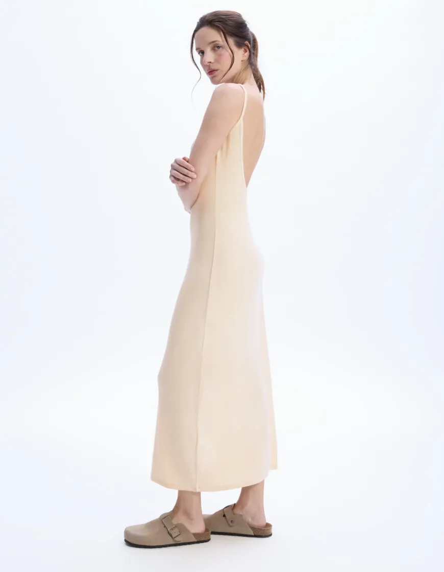 Celio Robe moulante en modal - beige^Femme Loungewear|Les Essentiels Aux Meilleurs Prix