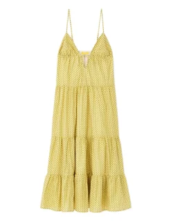Celio Saint-Tropez - Robe longue fluide jaune à bretelles^Femme Les Meilleures Ventes|Robes