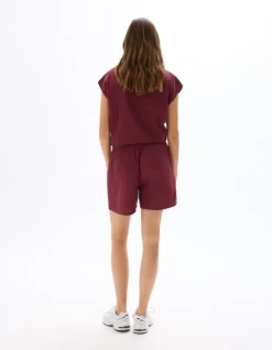 Celio Short en gaze de coton - bordeaux^Femme Jupes & Shorts|Les Ensembles