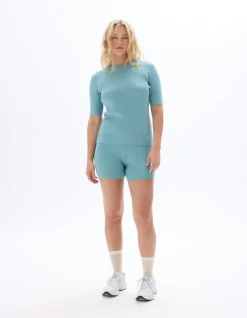 Celio Short en maille côtelée - bleu^Femme Jupes & Shorts