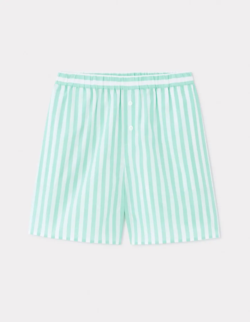 Celio Short en popeline rayé - vert d'eau^Femme Loungewear|Les Essentiels Aux Meilleurs Prix