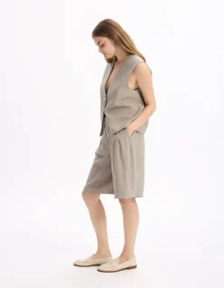 Celio Short habillé droit - beige^Femme Les Tailleurs|Jupes & Shorts