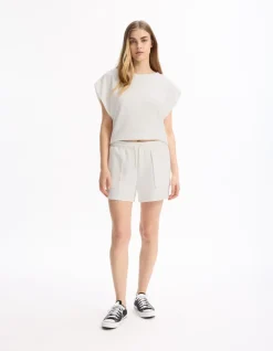 Celio Short large - écru^Femme Sportswear|Jupes & Shorts