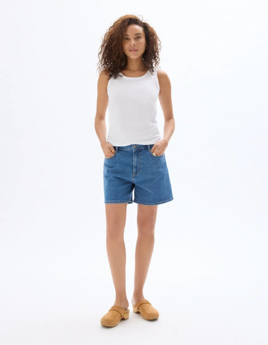 Celio Short yoyo 2 tailles ajustables - bleu^Femme Jupes & Shorts