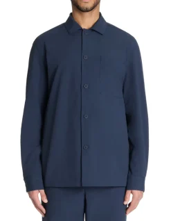 Celio Surchemise technique uni 1 poche - marine^Homme Chemises