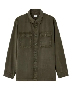 Celio Surchemise unie en 100% TENCEL™ Lyocell - kaki^Homme Chemises|Costumes Casual