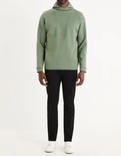 Celio Sweat à capuche - vert^Homme Jogness|Sweats