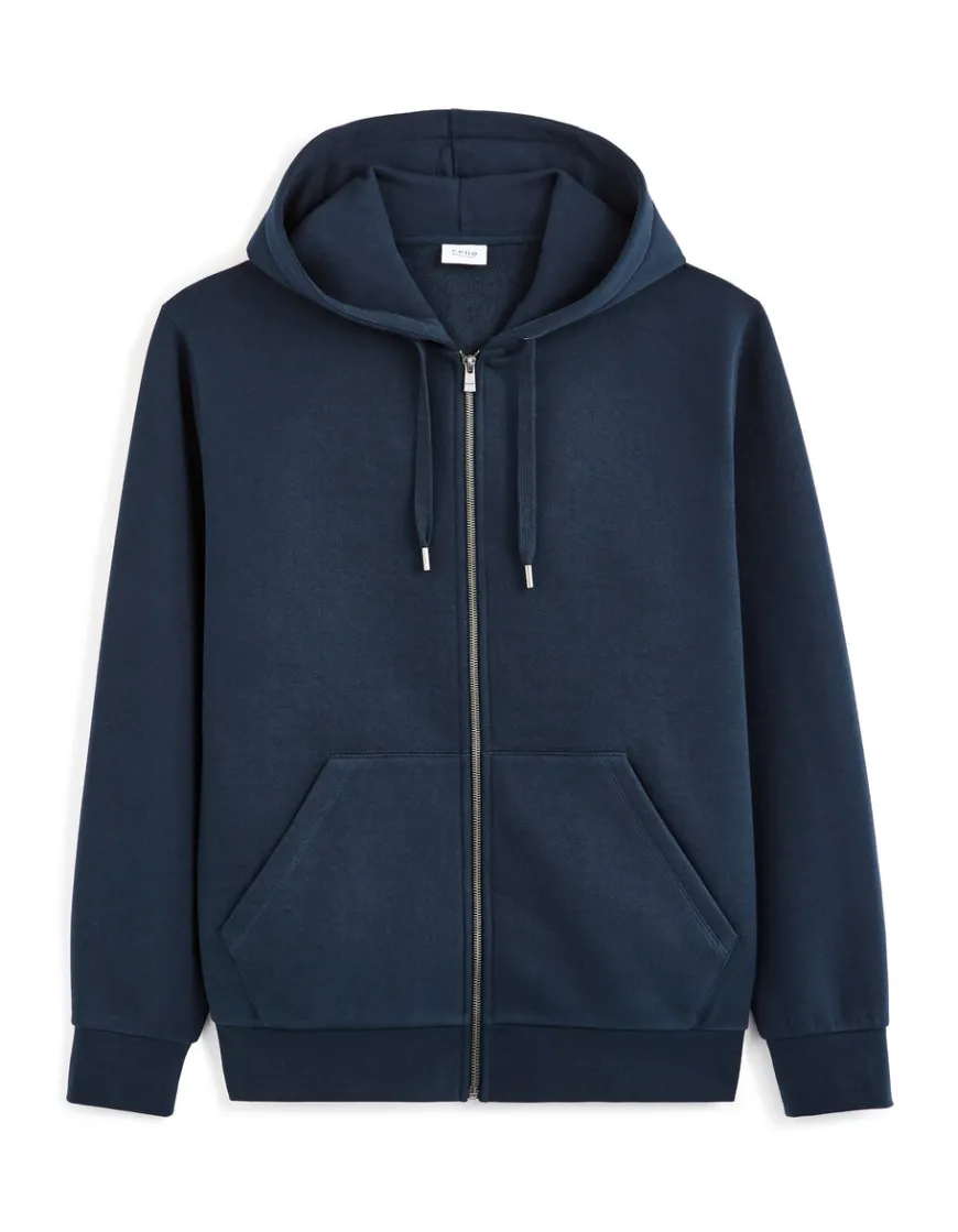 Celio Sweat zippé à capuche - marine^Homme Sweats