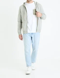 Celio Sweat zippé à capuche en coton mélangé -^Homme Jogness|Sweats