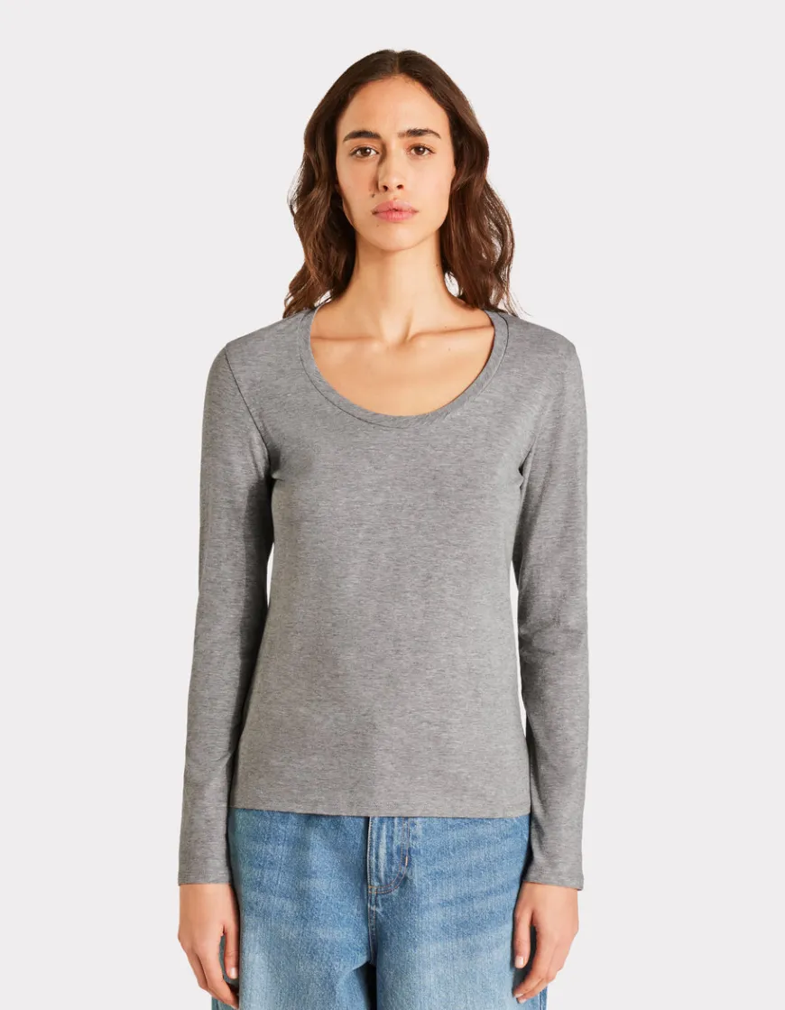 Celio T-shirt ajusté à manches longues - gris clair^Femme T-Shirts & Tops