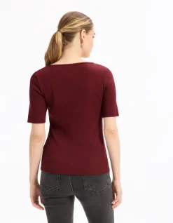 Celio T-shirt boutonné à manches courtes - violet^Femme T-Shirts & Tops
