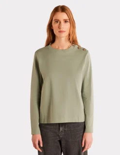 Celio T-shirt boutonné à manches longues - vert^Femme T-Shirts & Tops