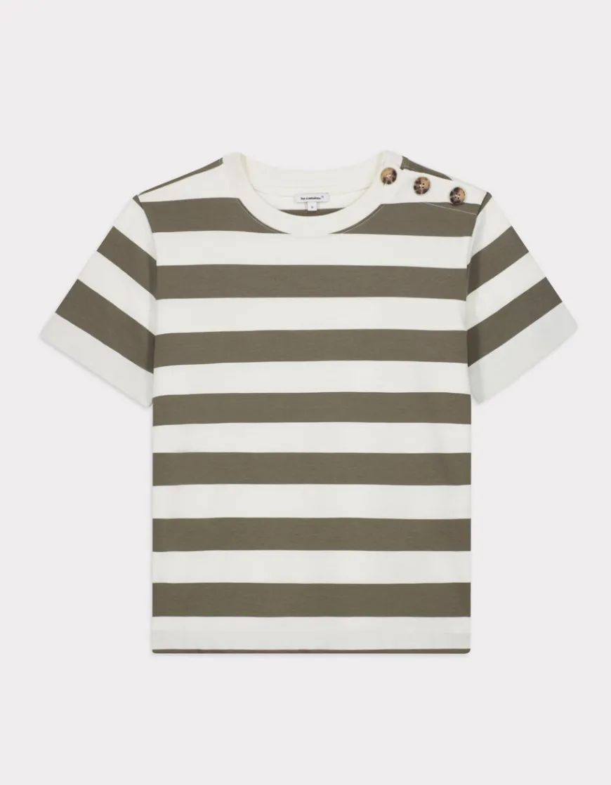 Celio T-shirt boutonné à rayures - kaki^Femme T-Shirts & Tops