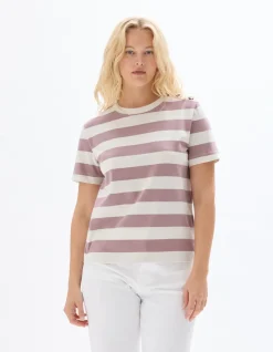 Celio T-shirt boutonné à rayures -^Femme T-Shirts & Tops