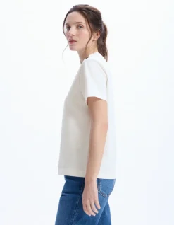 Celio T-shirt boutonné en coton épais - écru^Femme T-Shirts & Tops