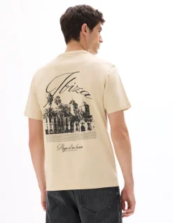 Celio T-shirt boxy col rond 100% coton imprimé ville -^Homme T-Shirts