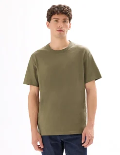 Celio T-shirt boxy col rond 100% coton - marron^Homme T-Shirts