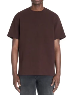 Celio T-shirt boxy col rond coton mélangé - marron^Homme T-Shirts