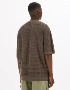 Celio T-shirt boxy col rond en maille - taupe^Homme T-Shirts