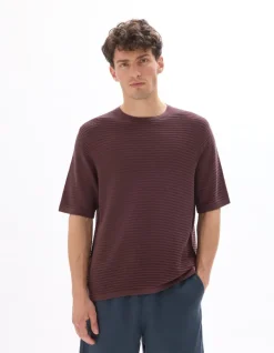 Celio T-shirt boxy col rond en maille ajourée -^Homme T-Shirts