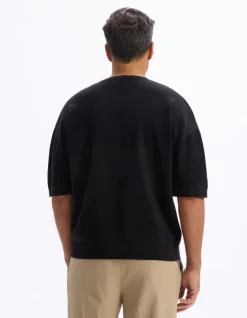 Celio T-shirt boxy en maille col rond 100% coton -^Homme T-Shirts