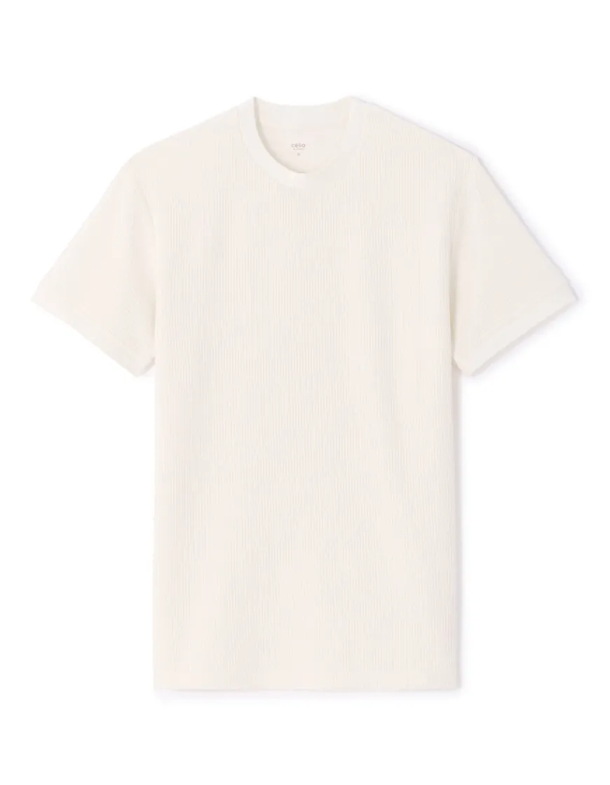 Celio T-shirt col rond 100% coton - écru^Homme T-Shirts