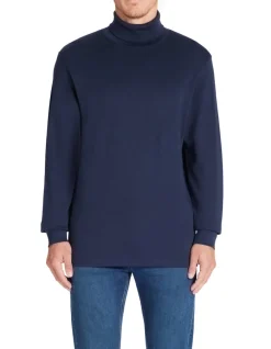 Celio T-shirt col roulé manches longues - marine^Homme T-Shirts