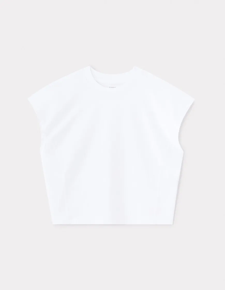 Celio T-shirt coton épais oversize sans manche - blanc^Femme T-Shirts & Tops