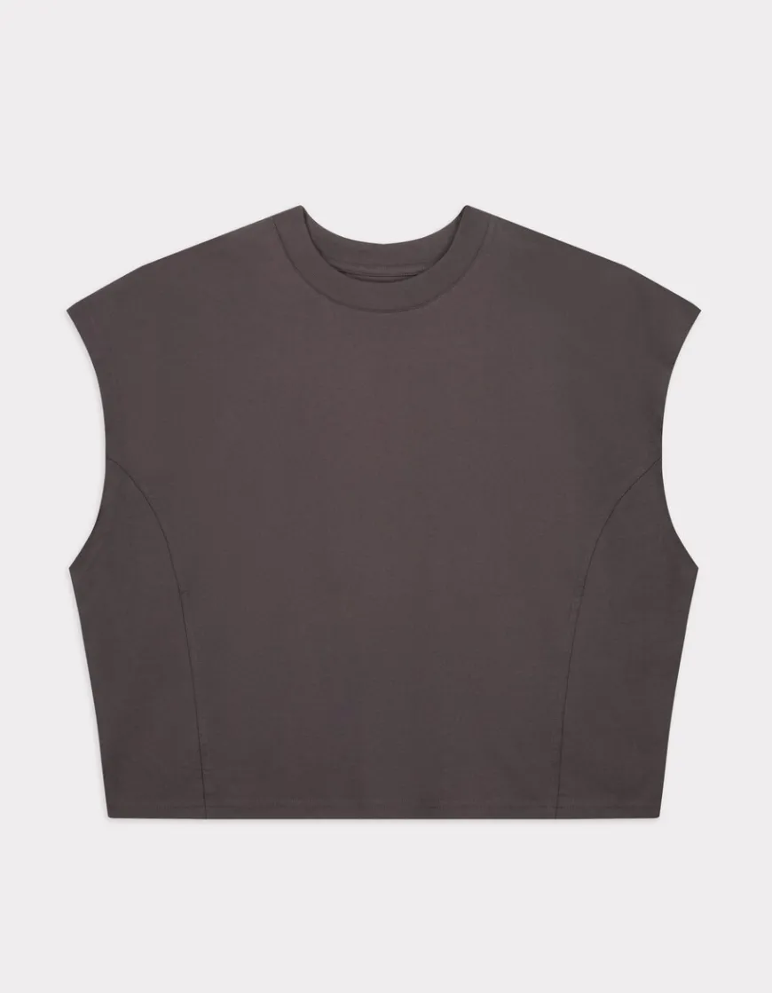 Celio T-shirt coton épais oversize sans manche - gris^Femme T-Shirts & Tops